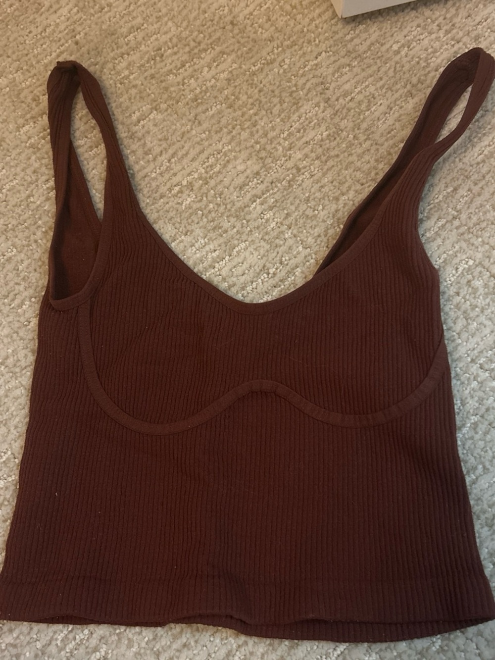 Free People Intimately Ribbed Scoop Crop Tank - Chocolate
